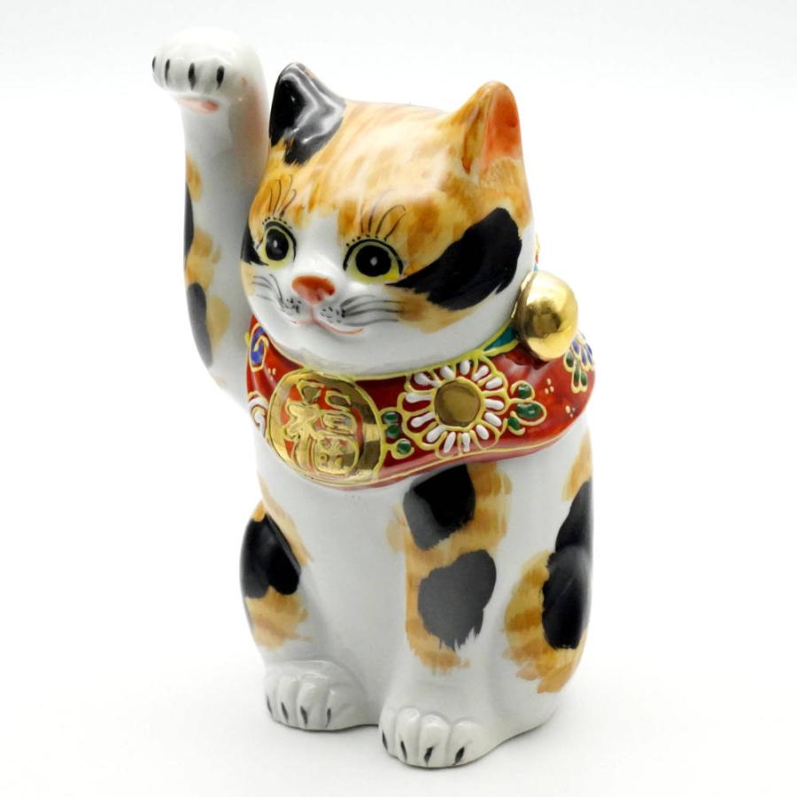 九谷焼 招き猫（右手金運招き猫）5号毛長三毛 : 北山堂 - 通販 - Yahoo
