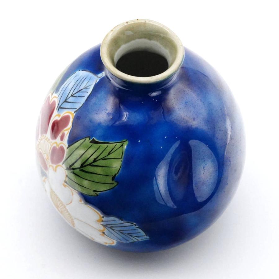 九谷焼 美山窯晩酌揃（徳利＆盃セット）青地紅白山茶花 : 北山堂 