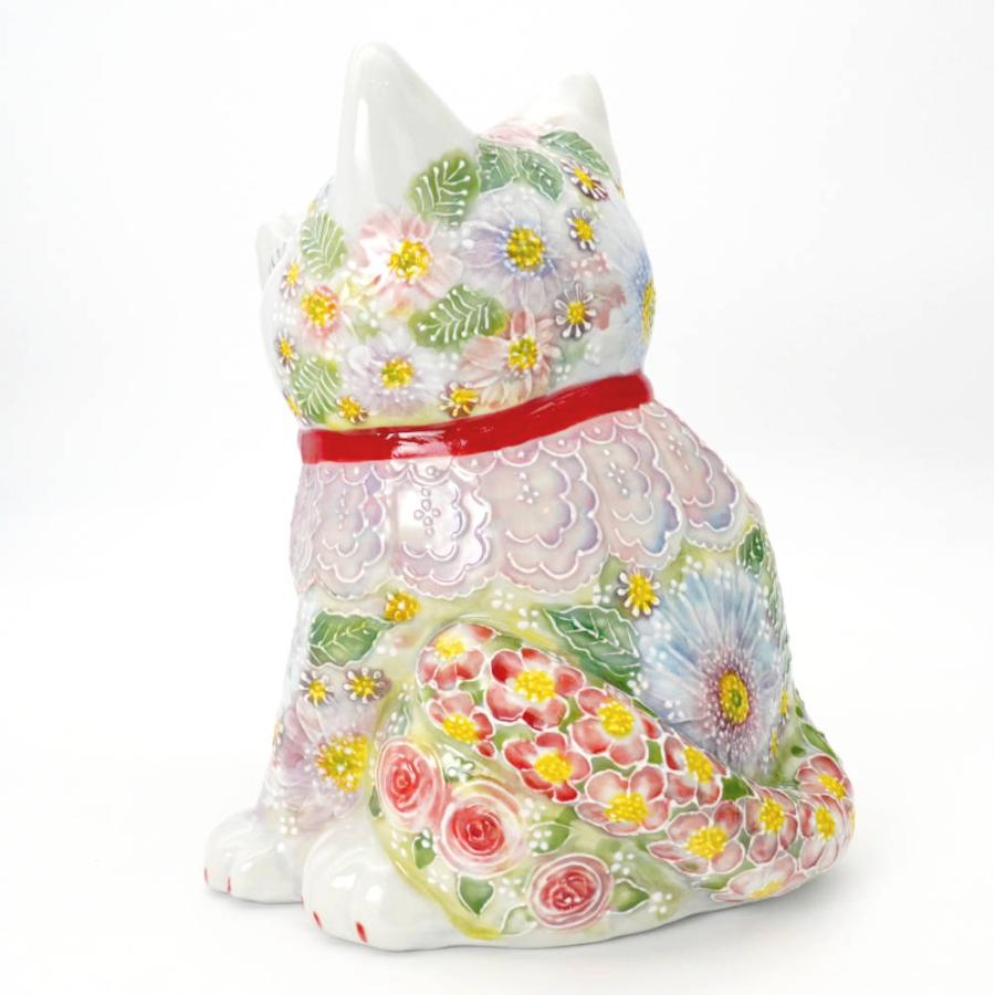 九谷焼 下野邦子 九谷焼タッチ猫（右手金運招き猫）6.5号下絵