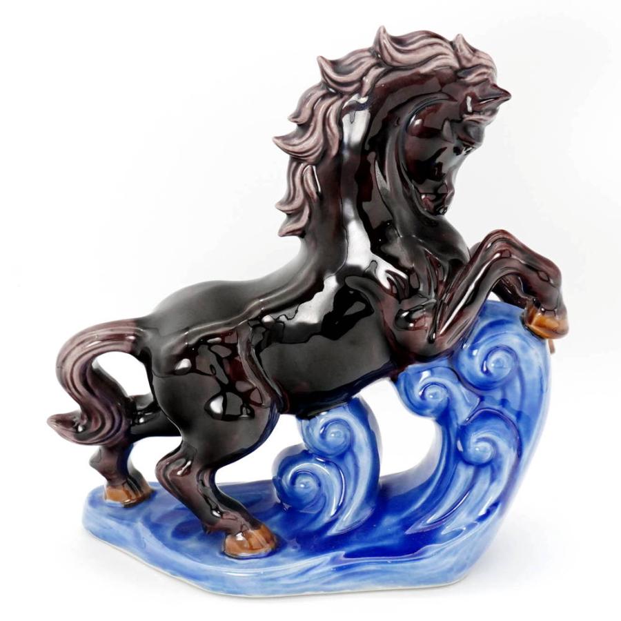 九谷焼 ＼在庫限り／ 九谷焼 干支置物 清章7号波乗り午 交趾 10012565