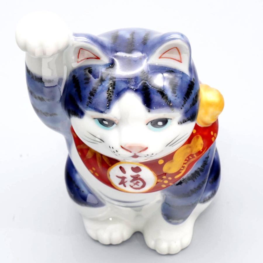 九谷焼招き猫　紫釉彩 九谷焼 招き猫（右手金運招き猫）4号紫釉彩 : 北山堂 - 通販 - Yahoo