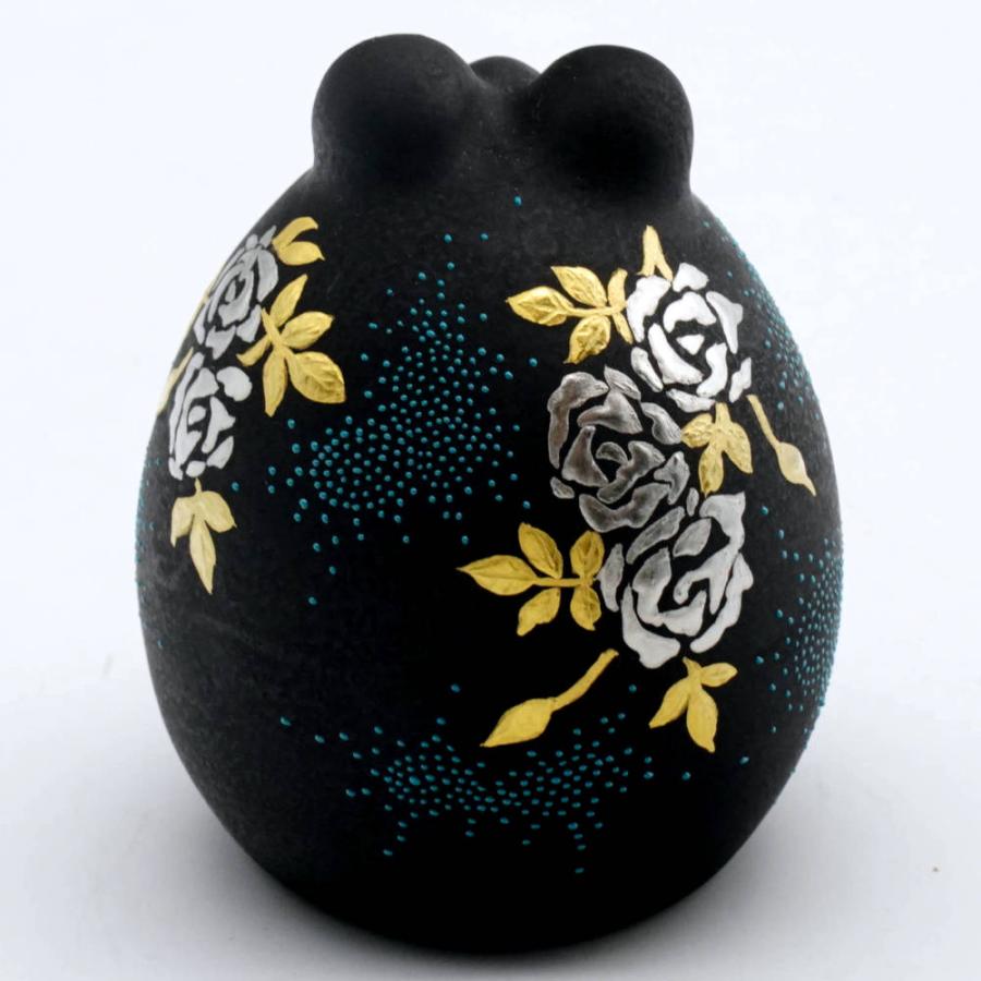 仲田錦玉 九谷焼 蛙（かえる）白金盛（プラチナ盛）葡萄薔薇 青粒（大）10012958_2