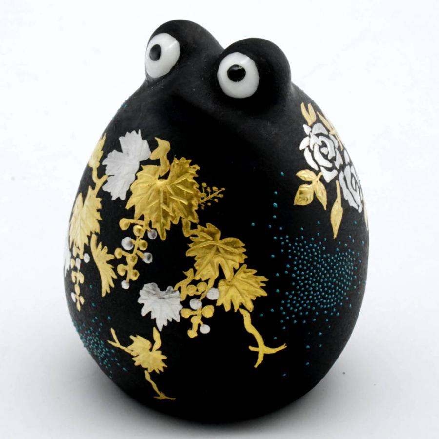 仲田錦玉 九谷焼 蛙（かえる）白金盛（プラチナ盛）葡萄薔薇 青粒（大）10012958_3