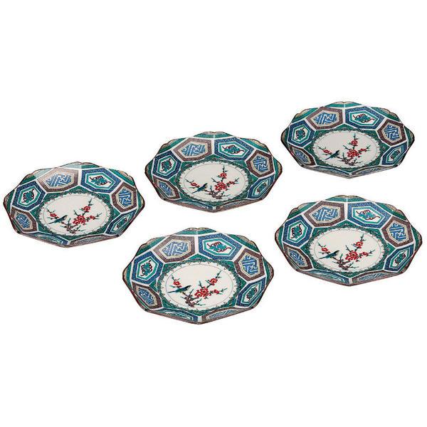 九谷焼 5号皿揃（八角皿5枚セット）古九谷風K9-146 : 北山堂 - 通販
