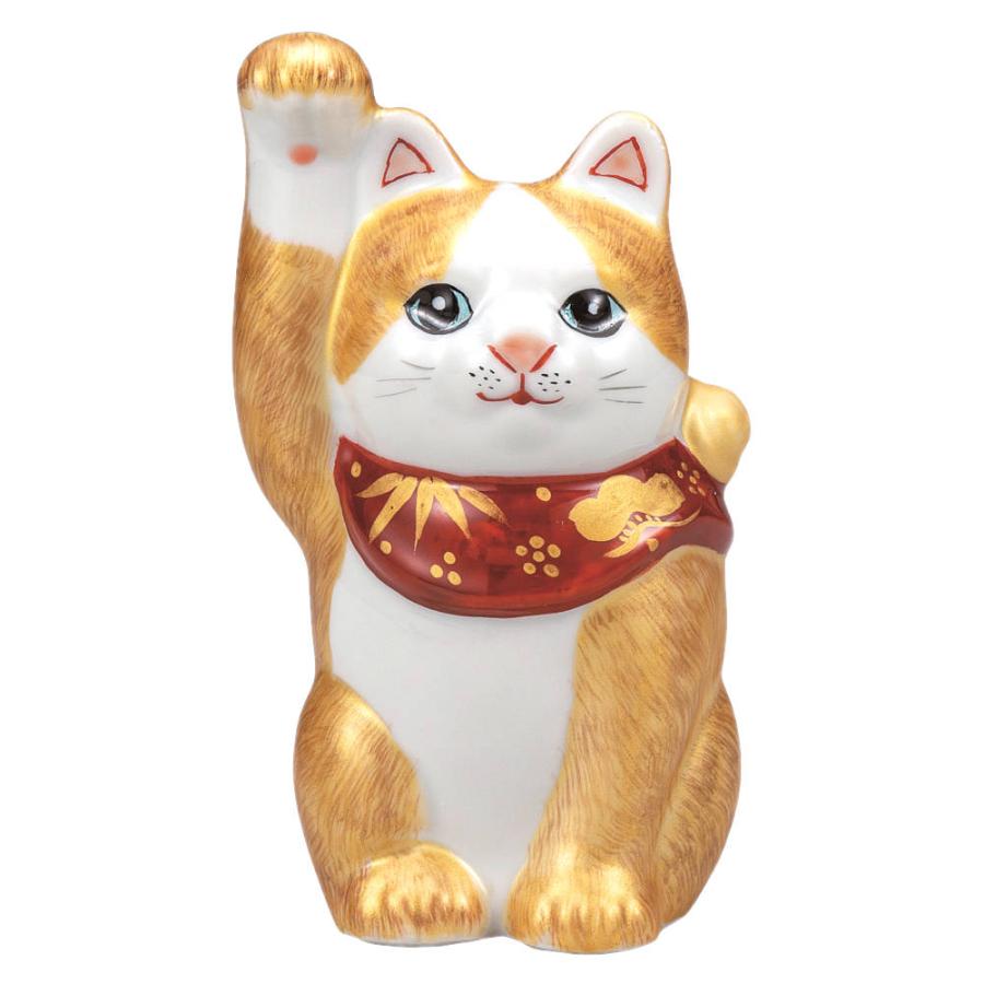九谷焼　招き猫　４号　丸猫　右手上げ　金運上昇　新品箱付き 九谷焼 4号招き猫（右手金運招き猫）金彩毛描K9-1546 : 北山堂 - 通販