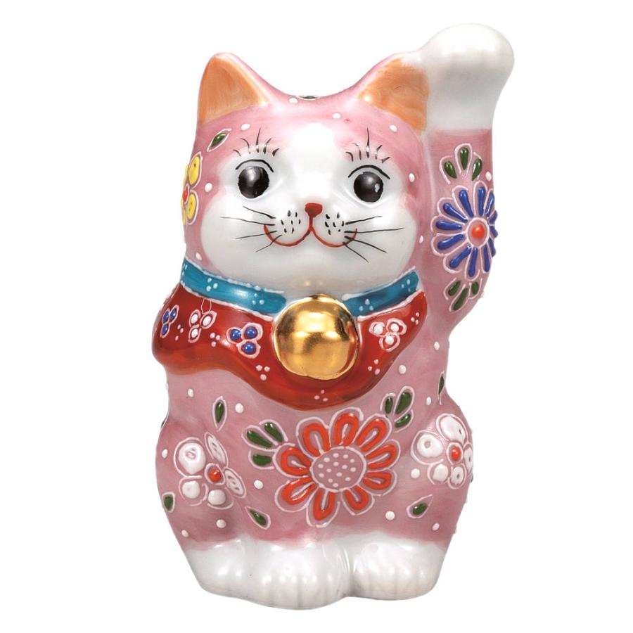 九谷焼　招き猫　左手 楽天市場】招き猫 (左手：千客万来,右手：金運上昇) 白盛 4号(高さ15cm
