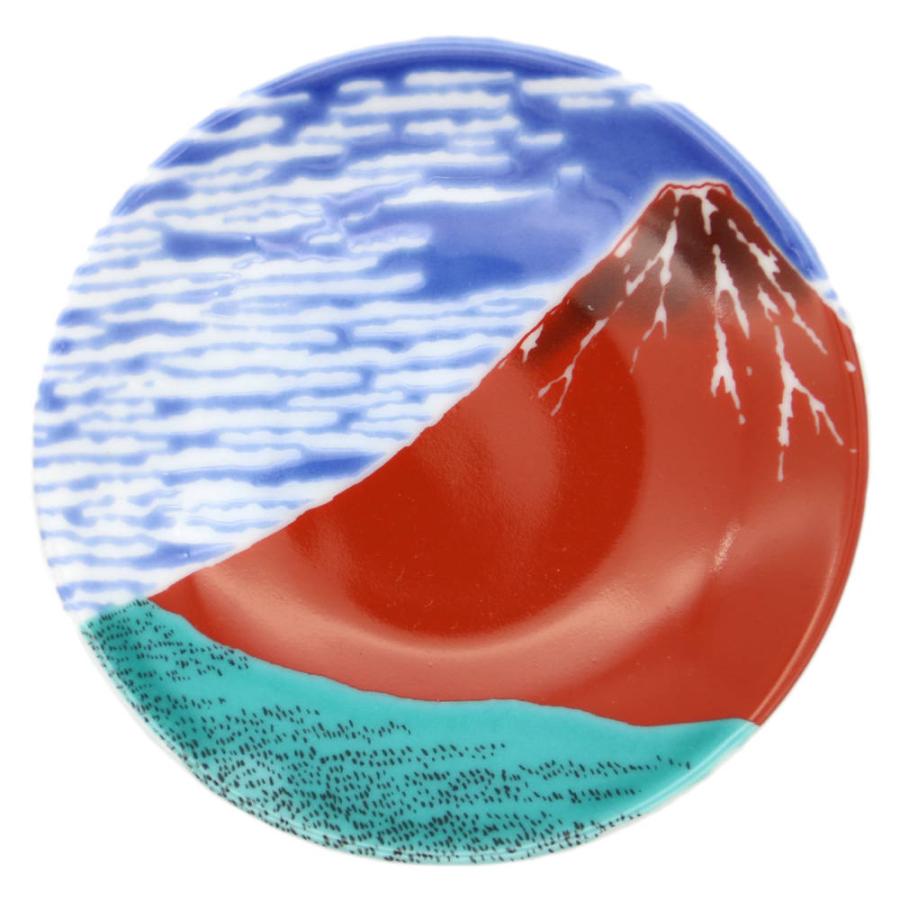 赤富士　九谷焼　大盛皿　青郊窯吉祥縁起皿　北斎　３２ｃｍ×２０ｃｍ　飾っても★ 赤富士九谷焼大盛皿青郊窯吉祥縁起皿北斎32cm×20cm飾っても☆