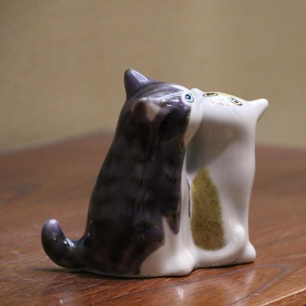 九谷焼 仲良し猫 3.8号紫金釉彩 : 北山堂 - 通販 - Yahoo!ショッピング