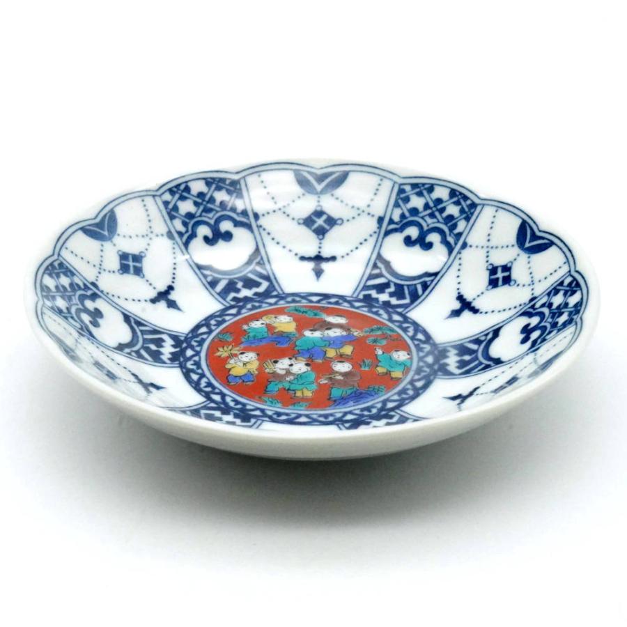 九谷焼　青郊窯　4号皿　5枚セット　吉田屋風丸紋間取花鳥　新品　直径約14cm 九谷焼 青郊窯 4号皿 5枚セット 吉田屋風丸紋間