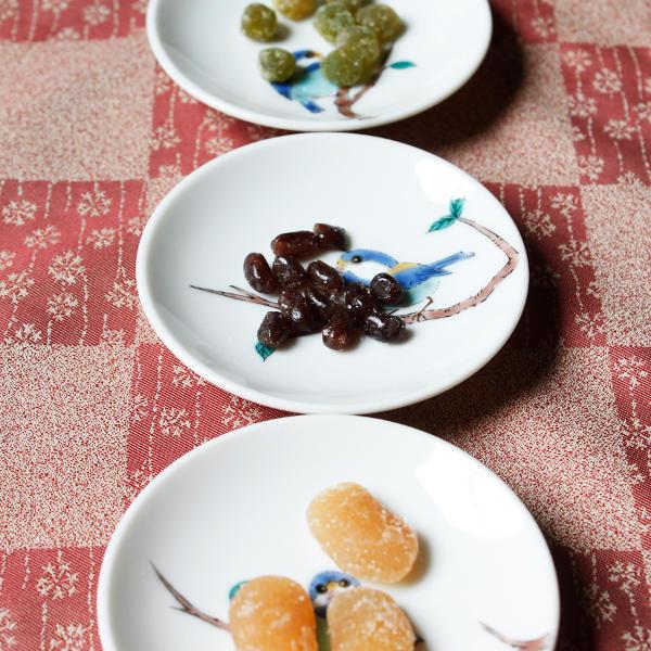 九谷焼 青郊窯3号皿揃（5枚セット）山雀 やまがらSK-237 : 北山堂