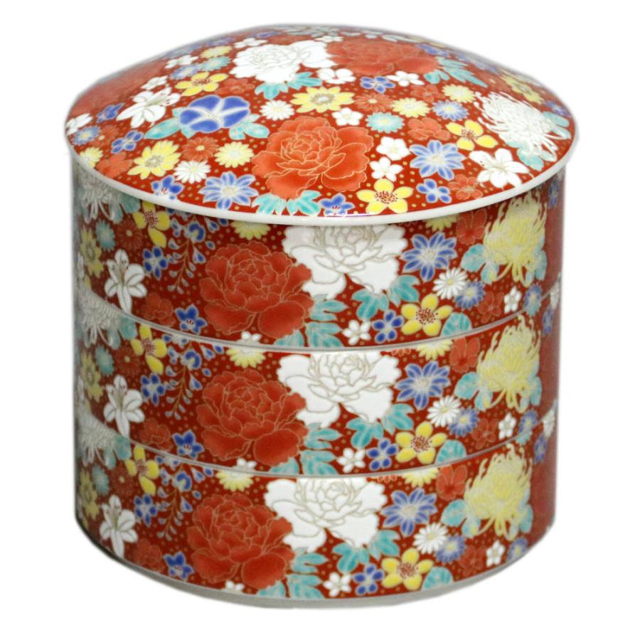 低価格で大人気の 赤SK-456 青郊窯三段重（重箱）花詰 九谷焼 : 通販 - 北山堂 食器