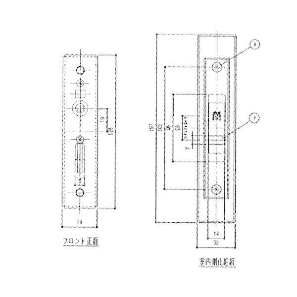 不二サッシ住宅部品 ドア・引戸 勝手口引戸用錠前：勝手口片引戸