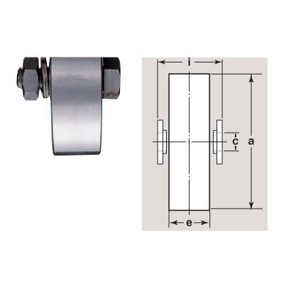 ヨコヅナ住宅部品 戸車 重量戸車 440Cベアリング入 ステンレス重量戸車：平型　ステンレス枠　１個入　車のみ（ボルト・ナット付）（JCP-1102）