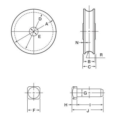 ヨコヅナ住宅部品 戸車 パテント車 パテント車：丸型　鉄鋳物　１個入（PHP-1201） |  | 01