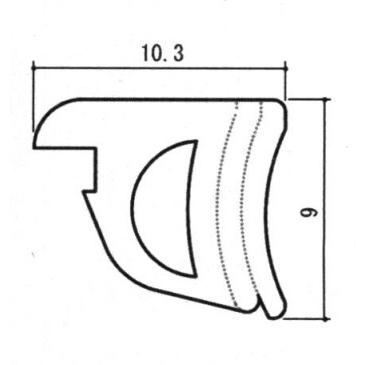 旧立山アルミ補修用部品 玄関引戸 気密材：気密材　10ｍ[PKH2064]　立山　対応商品名を上部画像にてご確認下さい　HS　FS　ほのか　ZNSW　VFW　T｜hokusei2