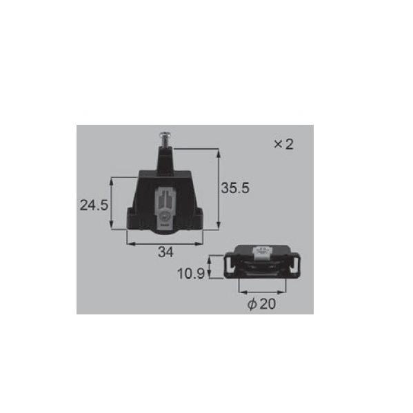 LIXIL新日軽ビル部品 網戸用部品：下戸車 ( 偏芯タイプ ) ブラック系 