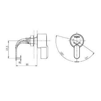 TOTO水回り部品 トイレ タンク レバーハンドル：タンク用レバー