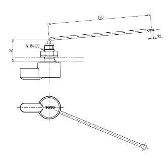 TOTO水回り部品 トイレ タンク レバーハンドル：タンク用レバー