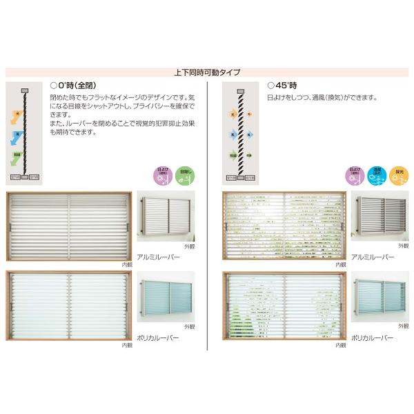 YKKAP窓まわり 目隠し 多機能ルーバー 上下同時可動タイプ[引き違い窓用] 標準枠：[幅2000mm×高850mm]【YKK】【YKK目隠し】【防犯】【サッシ】【アルミサッシ】