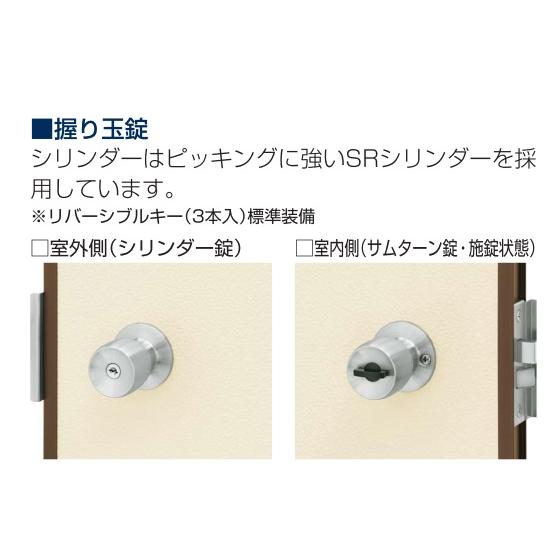 YKKAP勝手口 汎用ドア2HD[フラッシュドアタイプ] ガラリ付タイプ ランマ無[半外付]：[幅796mm×高2007mm]　ykk　YKK勝手口ドア　土間収まり　サッシ　レ