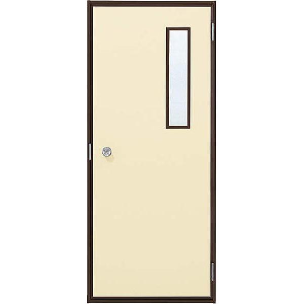 YKKAP勝手口 汎用ドア2HD[フラッシュドアタイプ] 小窓付タイプ ランマ無[半外付]：[幅796mm×高2007mm]　ykk　YKK勝手口ドア　土間収まり　サッシ　レバ