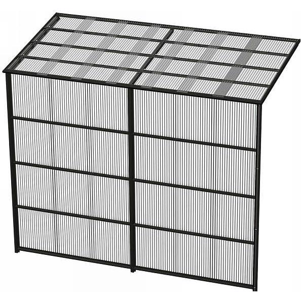 YKKAPウォールエクステリア 囲い ストックヤードII 積雪〜５０cm地域用 基本セット[H=7尺]：奥行1745mm[幅3660mm×高2175mm]　YKK　波板囲い　簡易物置(54169円)