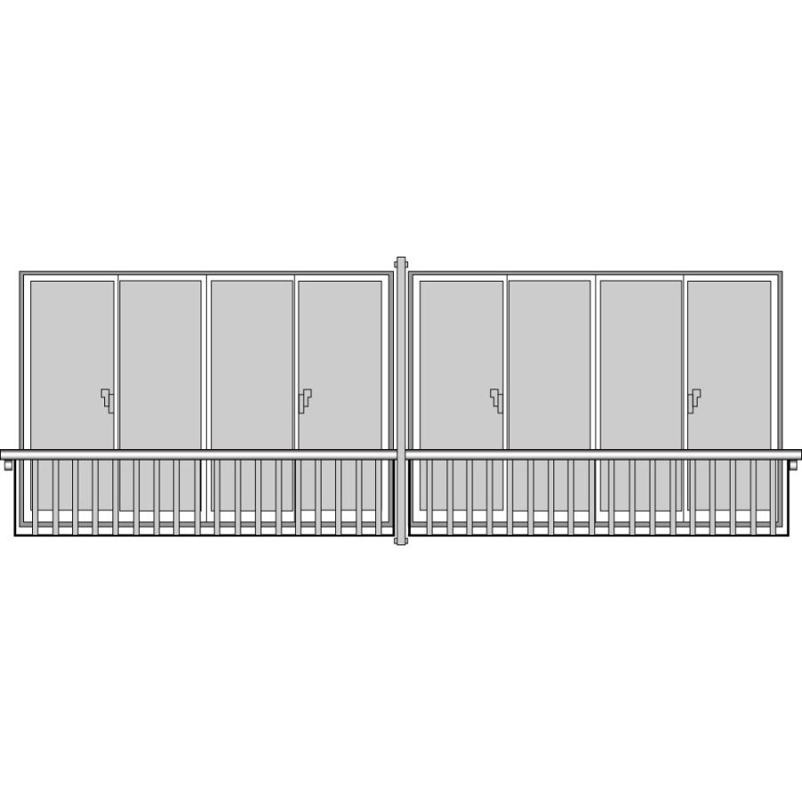 YKKAP窓まわり 窓手すり 手すりI型 セット品 ポール連結用：3Tタイプ(引違い窓用:出幅236)[幅3831mm×高500mm]