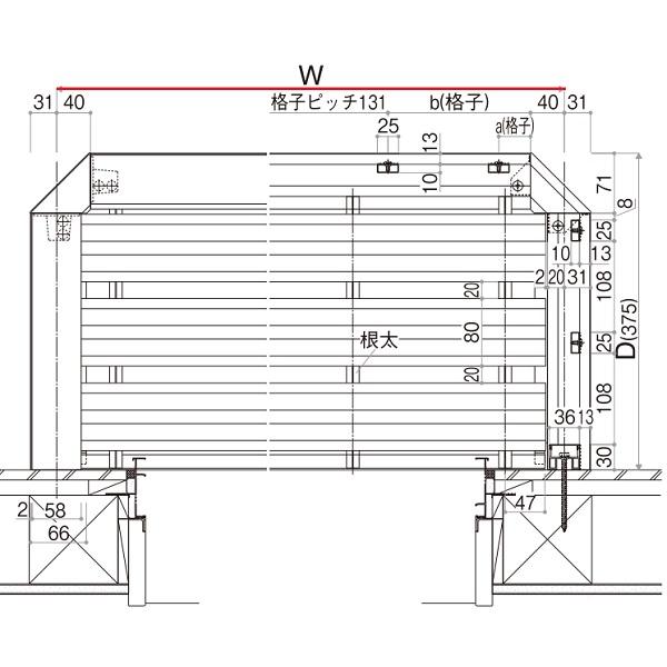 YKK AP YKKAP窓まわり 窓手すり 手すり3WT たて格子:[幅3676mm YKK AP YKKAP窓まわり 窓手すり 手すり3WT たて格子:[幅3676mm