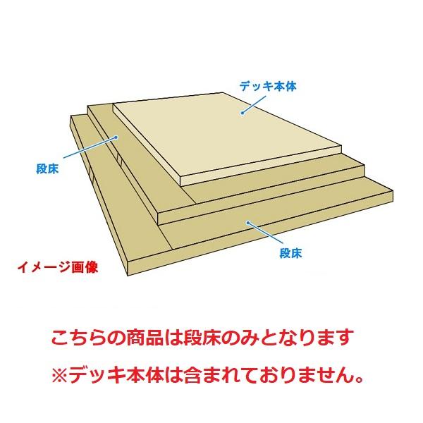 YKKAPオプション ガーデンエクステリア 庭まわり リウッドデッキ200：段床セット(２段正面・片側面タイプ) 幅：1.5間対応[デッキ本体奥行：1820mm]