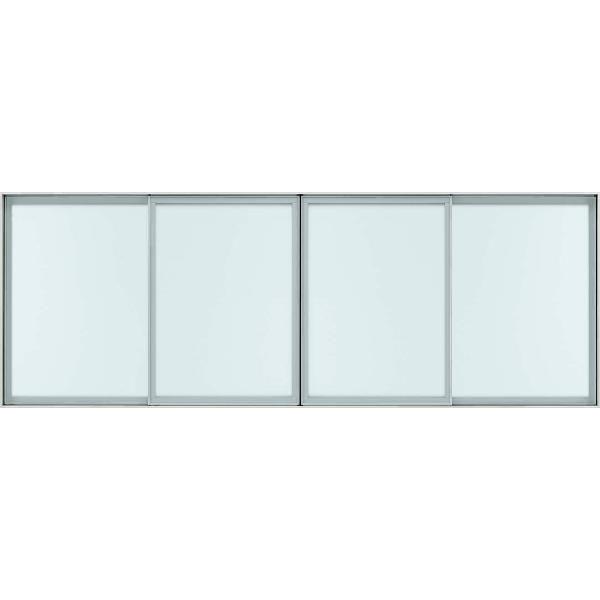 【クーポンで10％OFF】YKKAPアルミインテリア スクリーンパーティション[採光ユニット] 引違い窓4枚建(アルミ枠)：[幅3411〜3900mm×高741〜940mm]