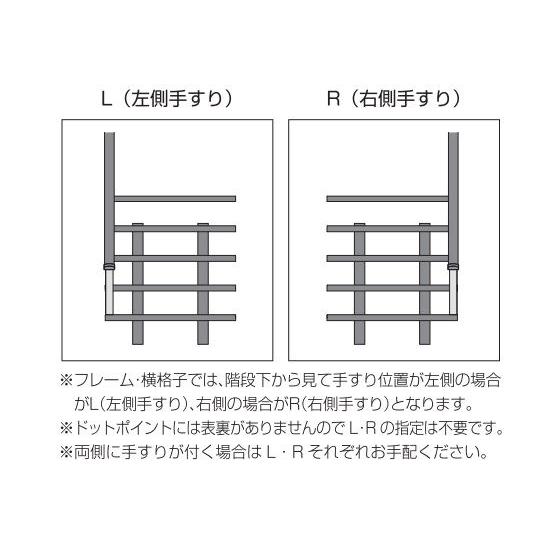 階段手すり フレーム 上り切り段数8/階高1360〜1840mm/掛幅1351〜1764mm 勾配34〜50°パネル2枚 柱3本｜hokusei｜06