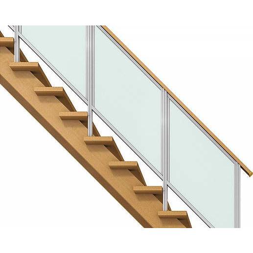 Ykkapアルミインテリア レイスルー手すり 階段手すり フレーム 上り切り段数12 階高2400 掛幅20 幅20mm 高2400mm Ykk 室内インテリア サッシ Att 20x2400 M B1r ノース ウエスト 通販 Yahoo ショッピング