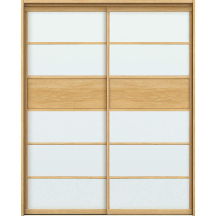 YKKAPアルミインテリア スクリーンパーティション[室内引戸] 引違い戸2枚建(木質枠) HAタイプ ノンケーシング枠：[幅1188〜2215mm×高1658〜2458mm]