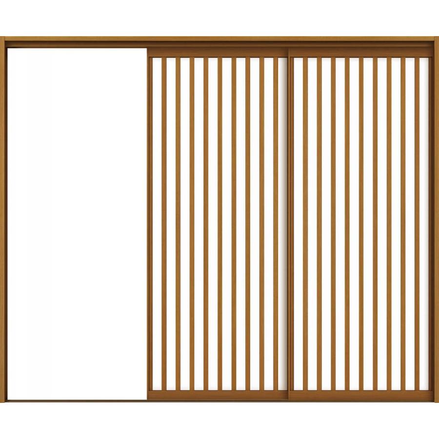 YKKAPアルミインテリア スクリーンパーティション[室内引戸] 片引き戸2枚建(木質枠) Jタイプ ノンケーシング枠：[幅1750〜3291mm×高1658〜2458mm]