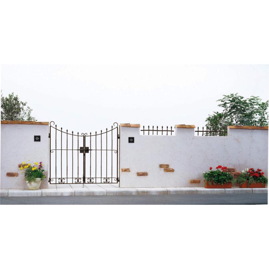 YKKAPガーデンエクステリア 門扉 トラディシオン 4型 親子[門柱セット]：[幅1200mm×高1283mm]