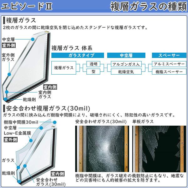 YKKAP窓サッシ 引き違い窓 エピソード2NEO-B 2枚建 2×4工法：[幅1185mm 