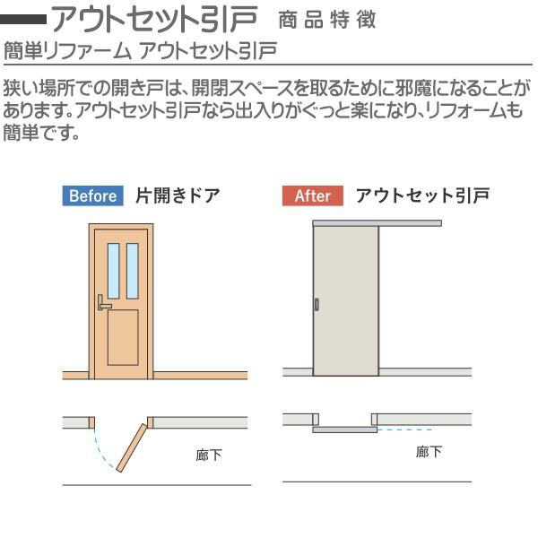 YKKAP室内引戸 ファミット アウトセット片引き戸 壁付[鍵付] C01：[幅1674mm×高2333mm] - 4