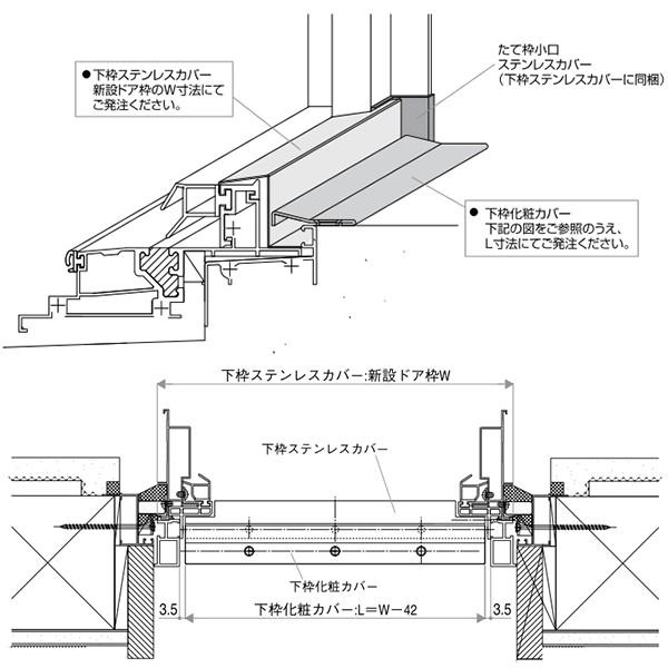 YKK AP YKKAPオプション 勝手口 ドアリモ 断熱タイプ：土間納まり用 下