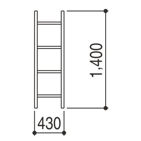 YKKAPウォールエクステリア アルミはしごエクスタラップII 本体ユニット：[幅430mm×高1400mm](連結材無し)　YKK　壁付けはしご　梯子　ハシゴ　屋上　タラップ｜hokusei｜03