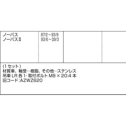 LIXIL補修用部品　ドア・引戸用部品　戸車　玄関・店舗・勝手口引戸：吊車セットA型[FNMZ185]