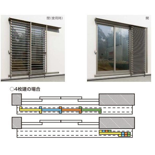 YKKAP窓まわり 目隠し オープンルーバー 在来工法半外付型[たて枠付] 上枠出幅200mm：[幅4592mm×高2297mm]　YKK　YKK日よけ　YKK日除け　サッシ　アル｜hokusei｜05