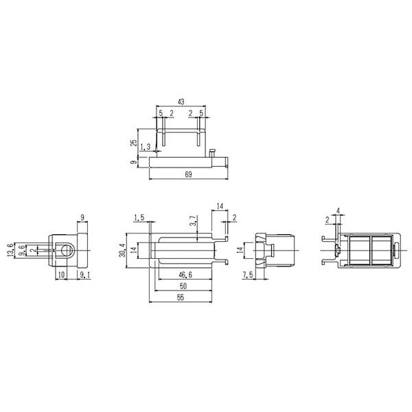 YKK AP サニセーフIIドア用 戸先小口キャップ 上部品 HH-2K-32044 交換