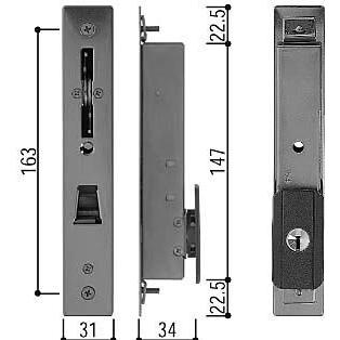 YKKAP交換用部品　召合せ　内外締り錠　外部シリンダー(HH-3K-18289)