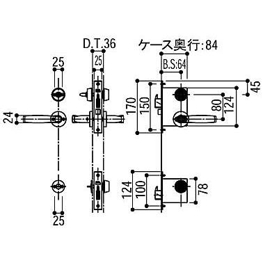 YKK AP レバーハンドル錠(シリンダー無)セット(HH-4K-11413 YKK AP レバーハンドル錠(シリンダー無)セット(HH-4K-11413