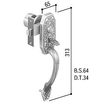 サムラッチハンドル錠セット(HH-J-0229) 玄関ドア用 玄関ドアハンドル 