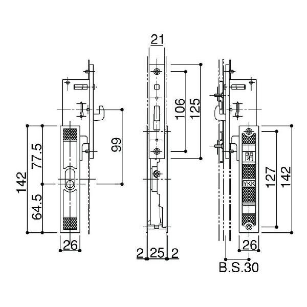 YKK AP 戸先 内外締り錠(HH-J-0403)代替品(7K-10337) 玄関引戸 YKK AP 戸先 内外締り錠(HH-J-0403)代替品(7K-10337) 玄関引戸