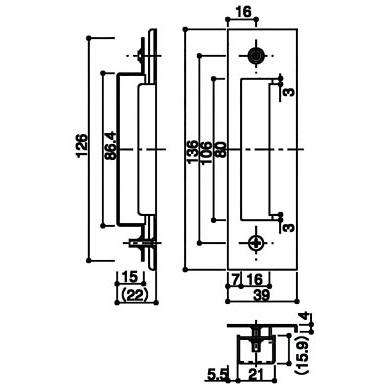 YKK AP 錠受(枠用)(HH-J-0727) ラッチ受け 鍵受け 枠 錠ケース