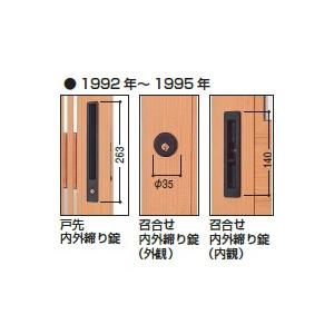 YKKAP交換用部品 引戸錠セット 2枚建用(HH-J-0818) HHJ-0818 玄関引き戸 WEST 引戸錠 鎌錠 カマ錠 戸先錠 引手錠 召し合せ錠 鍵 カギ 鍵穴 かぎがおもい 取替の画像