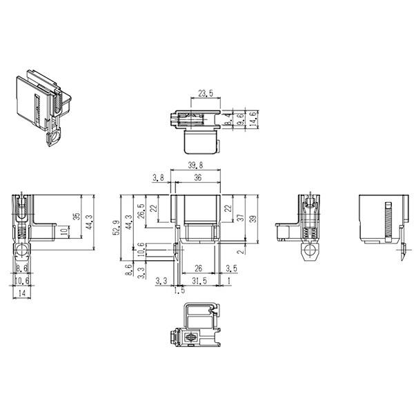 YKK AP 交換 用 部品 上部 摺動片( 戸先框 )( HH-K-39713 ) HHK39713