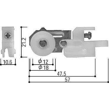 YKK AP YKKAP交換用部品 ステンレスレール用網戸戸車(HH-T-0084